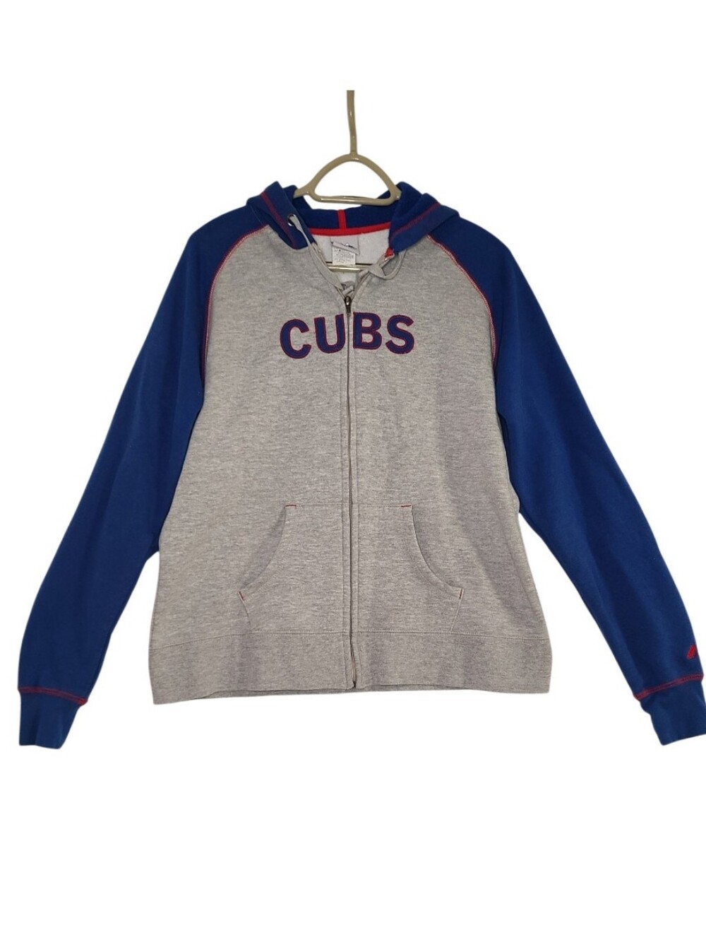 Majestic Athletic Chicago Cubs Full Zip Hoodie Gray Blue Size M
